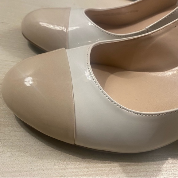 2/$40 Franco Sarto White Beige Patent Leather Heels 8.5 - Picture 5 of 7